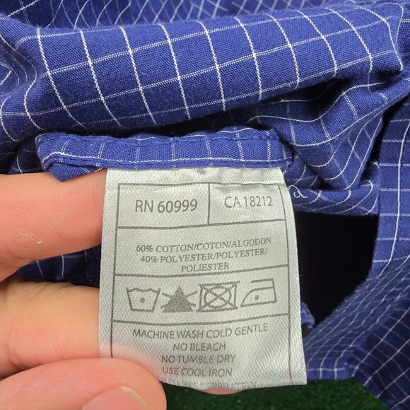 St Louis Blues Shirt Mens‎ XL/2XL Blue Check Button Down Long Sleeve NHL Hockey - Picture 8 of 9